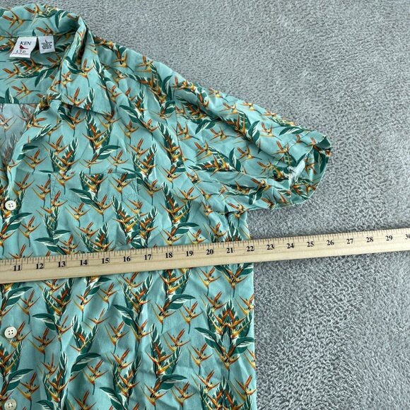 Ken Ltd Tropical Floral Button-Up Shirt L Rayon Lightweight Mens 2978 - Picture 4 of 7